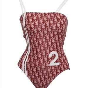 VINTAGE JOHN GALLIANO DIOR PRINT SWIMSUIT